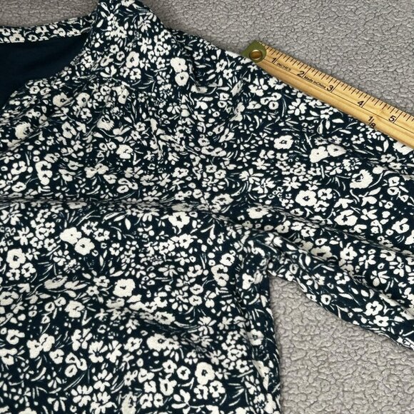 Pact Shirt Womens Medium Blue Floral Organic Cotton Button Front Long Sleeve - Picture 10 of 13